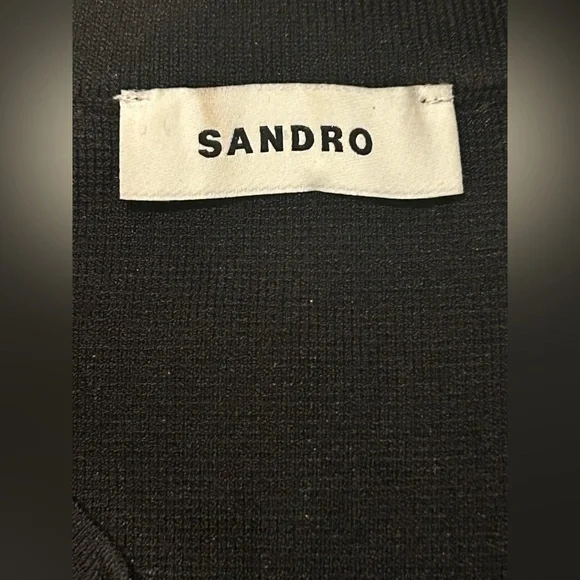 Sandro pink crystal-black embellished cropped cardigan size small - Picture 13 of 16